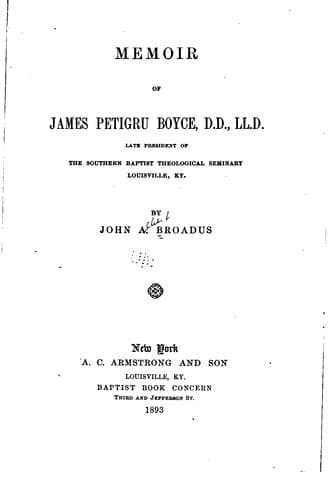 Memoir of James Petigru Boyce,  D.D., LL.D