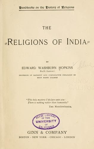 Cover image for The religions of India