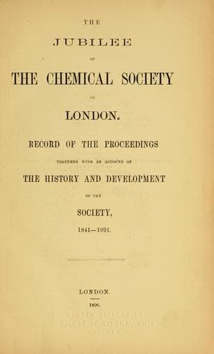 The jubilee of the Chemical Society of London