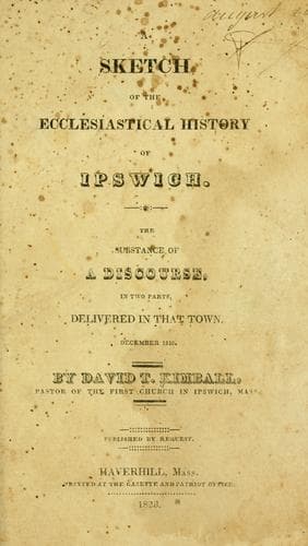 A sketch of the ecclesiastical history of Ipswich