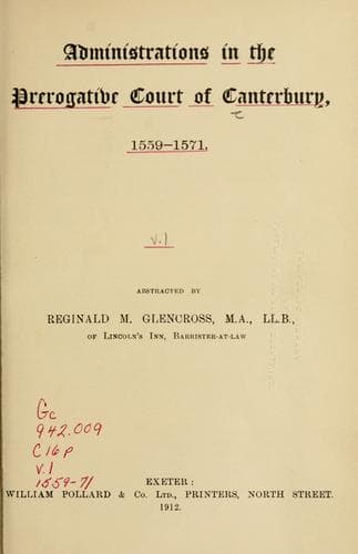 Administration in the Prerogative court of Canterbury, 1559-1571