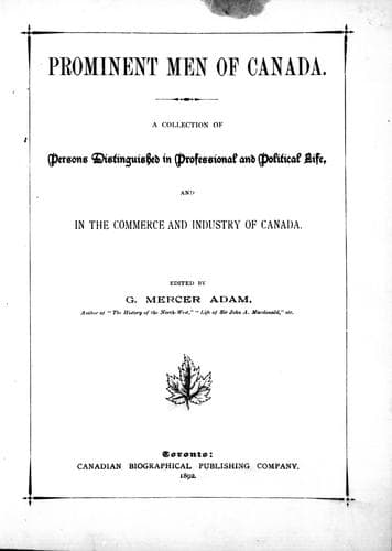 Cover image for Prominent men of Canada