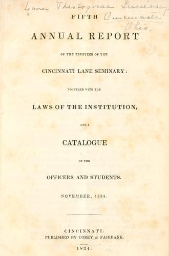 Fifth annual report of the trustees of the Cincinnati Lane Seminary