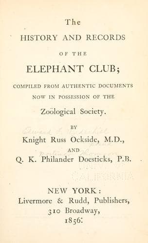The history and records of the Elephant Club