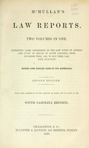 McMullan's law reports ..