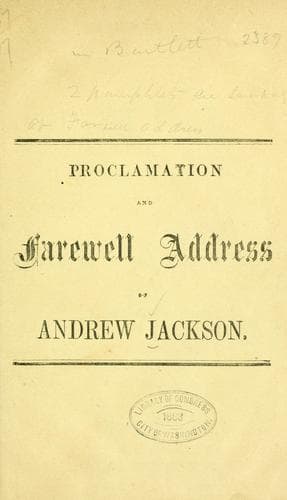 Proclamation of Andrew Jackson, President of the United States, to the people of South Carolina, December 10, 1832