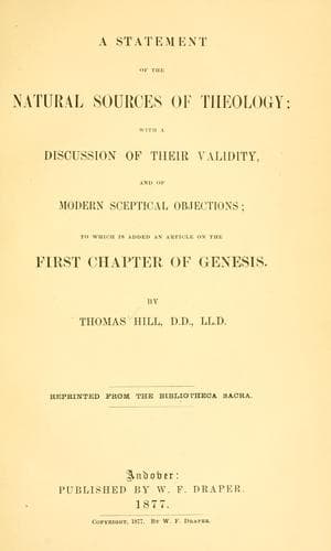 A statement of the natural sources of theology