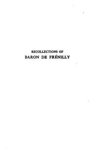 Recollections of Baron de Frénilly
