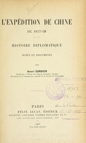 L' expédition de Chine de 1857-58