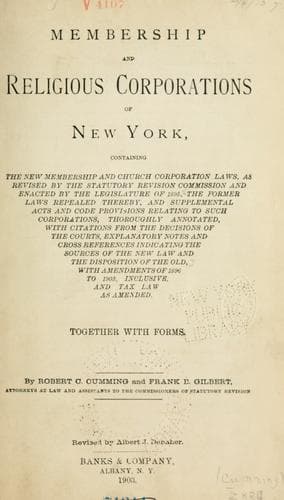 Membership and religious corporations of New York