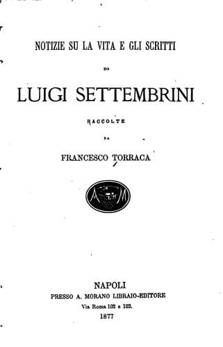 Notizie su la vita e gli scritti di Luigi Settembrini