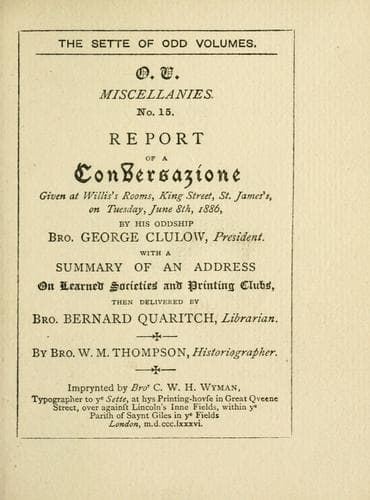 Report of a conversazione given at Willis's Rooms