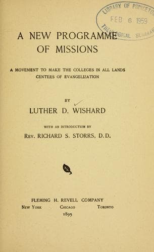 A new programme of missions