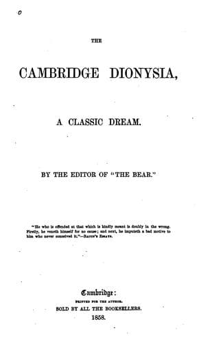 The Cambridge Dionysia: A Classic Dream
