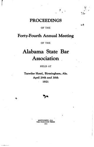 Proceedings of the ... Annual Meeting of the Alabama State Bar Association