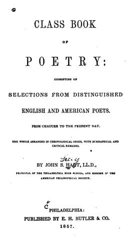 Class Book of Poetry: Consisting of Selections from Distinguished English and American Poets ..