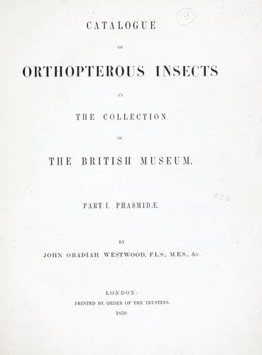 Catalogue of orthopterous insects in the collection of the British Museum