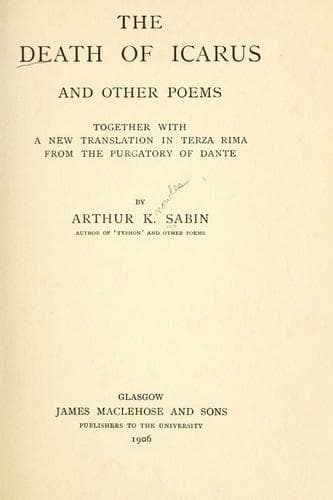 The death of Icarus, and other poems