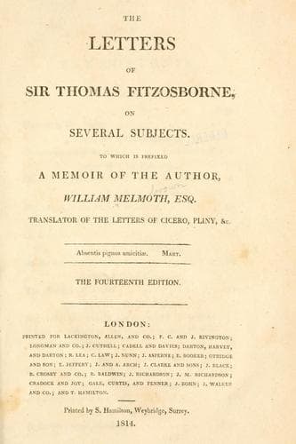 The letters of Sir Thomas Fitzosborne (pseud.) on several subjects