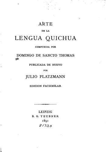 Arte de la lengua quichua