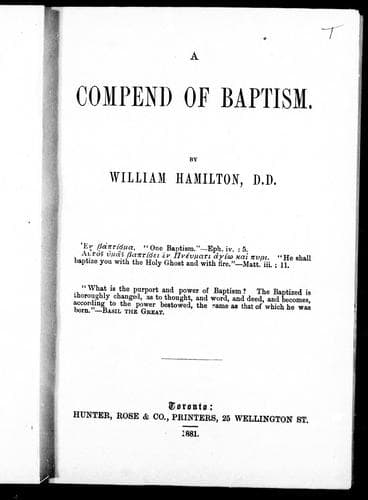 Cover image for A compend of baptism