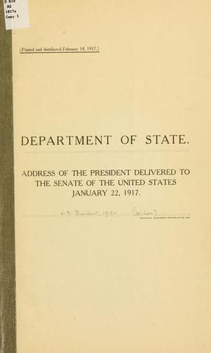 Address of the President delivered to the Senate of the United States, January 22, 1917