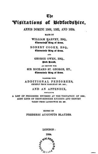 The visitations of Bedfordshire