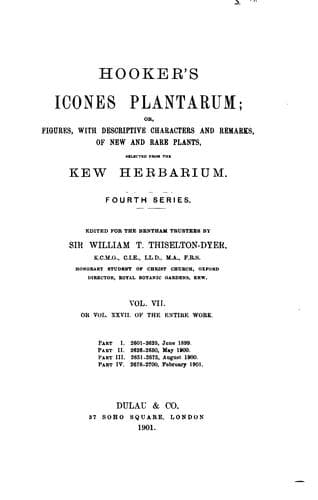 Hooker's Icones Plantarum