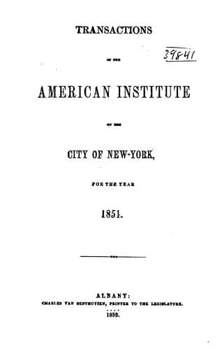 Annual Report of the American Institute of the City of New York