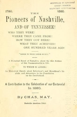 The pioneers of Nashville, and of Tennessee