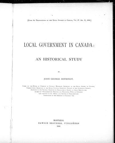 Cover image for Local government in Canada