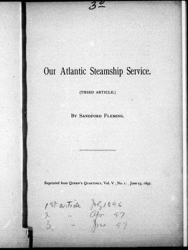 Cover image for Our Atlantic steamship service