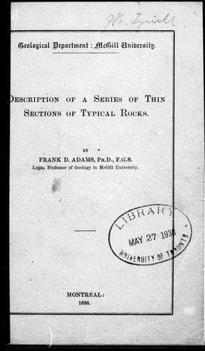 Description of a series of thin sections of typical rocks