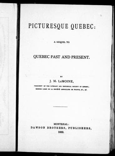 Cover image for Picturesque Quebec