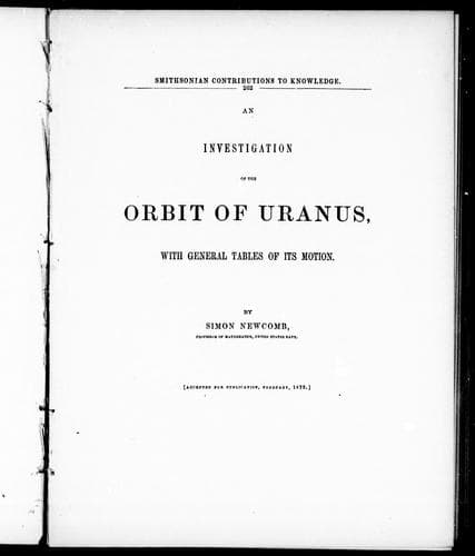 Cover image for An investigation of the orbit of Uranus