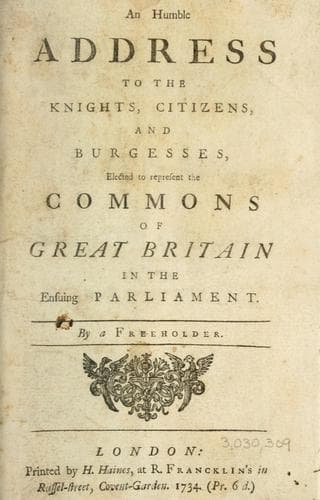 An humble address to the knights, citizens and burgesses
