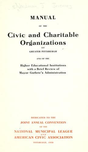 Manual of the civic and charitable organizations of greater Pittsburgh
