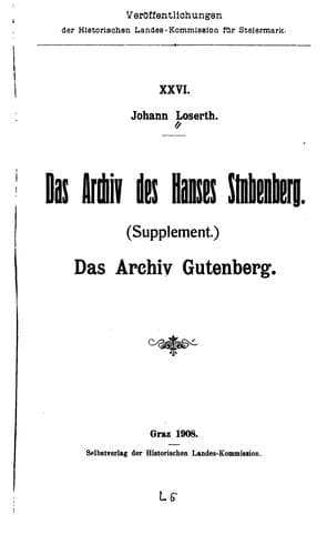 Das Archiv des Hauses Stubenberg: Supplement