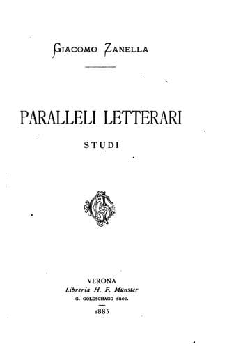 Paralleli letterari, studi