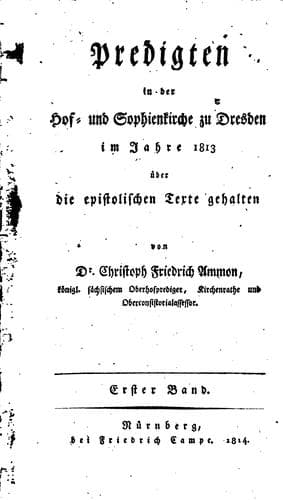 Predigten in der Hof- und Sophienkirche zu Dresden im Jahre 1813-[1814] gehalten