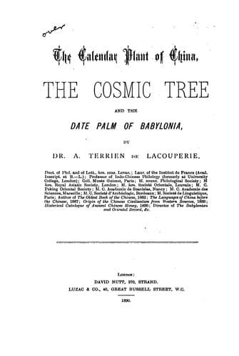 The Calendar Plant of China, the Cosmic Tree, and the Date Palm of Babylonia