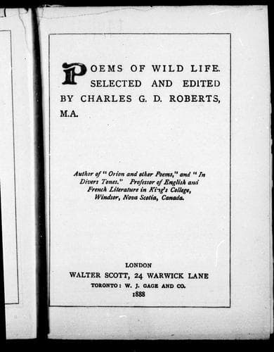 Cover image for Poems of wild life