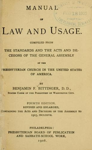 Manual of law and usage