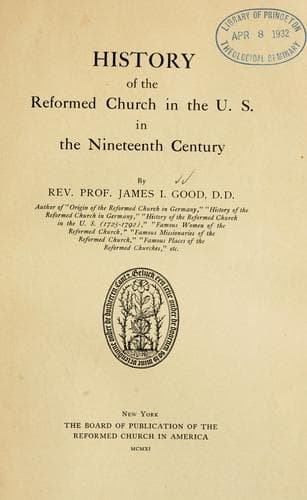History of the Reformed Church in the U. S. in the nineteenth century