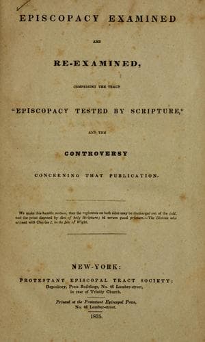 Episcopacy examined and re-examined