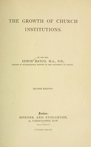 The growth of church institutions