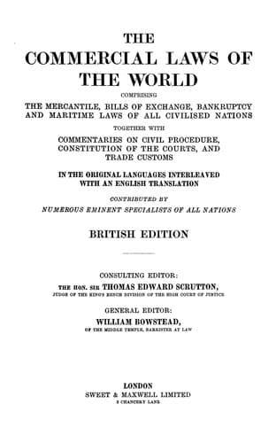 The Commercial laws of the world