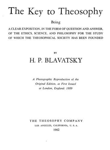 Cover image for The key to theosophy