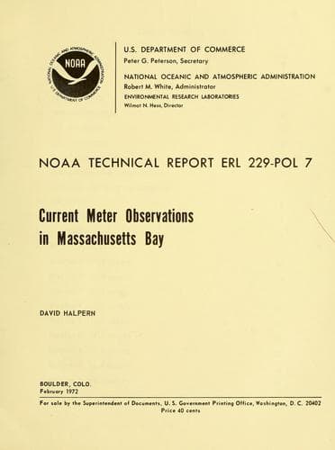 Current meter observations in Massachusetts Bay