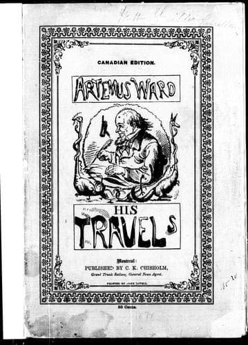 Cover image for Artemus Ward, his travels
